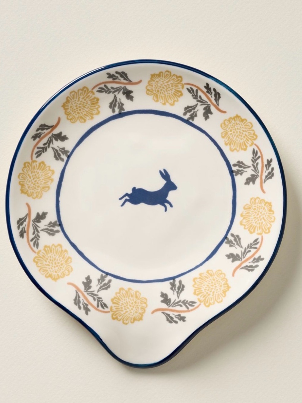 Anthropologie Millie Stoneware Bunny Rabbit Spoon Rest New